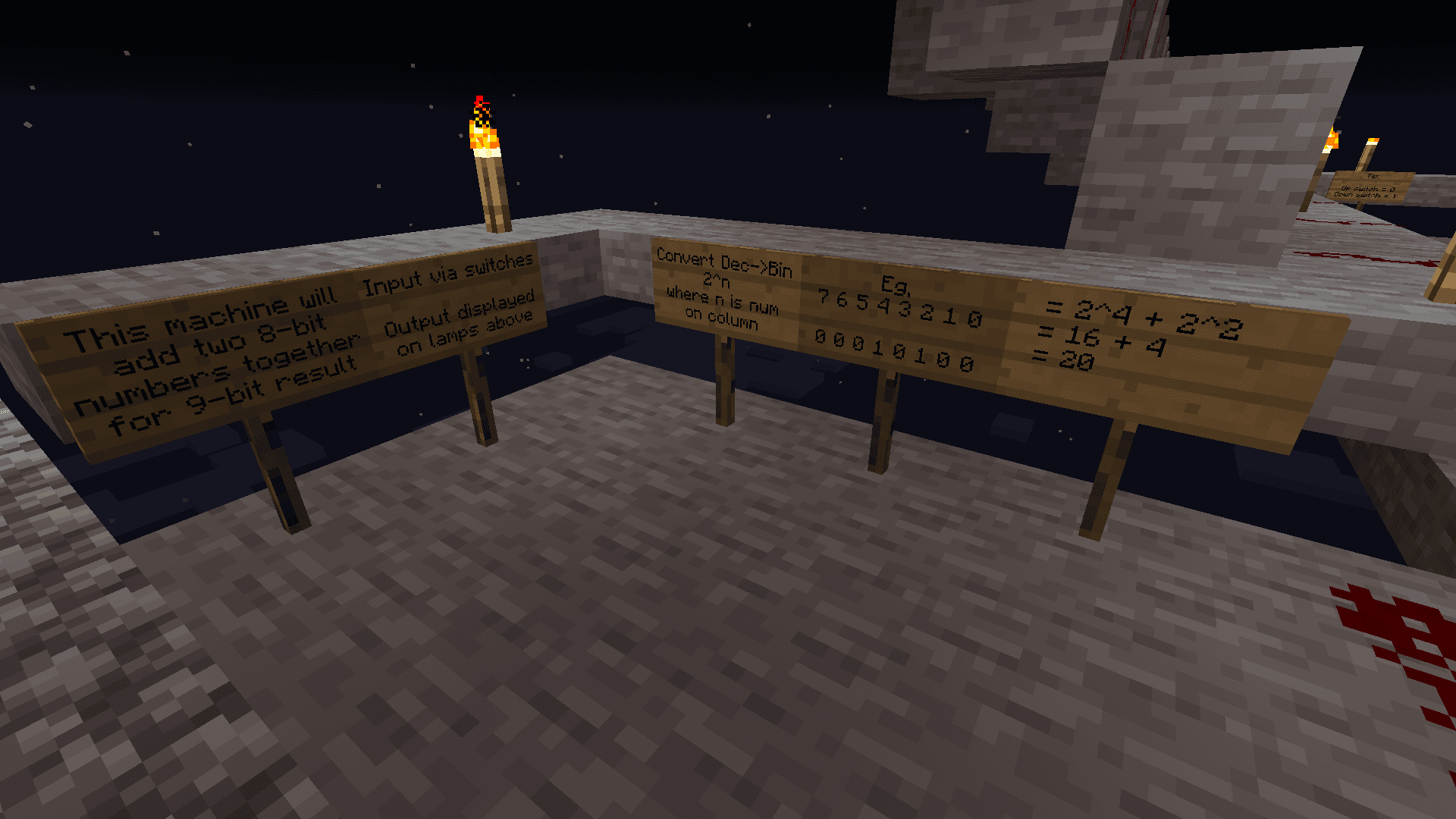 Minecraft 8 Bit Adder